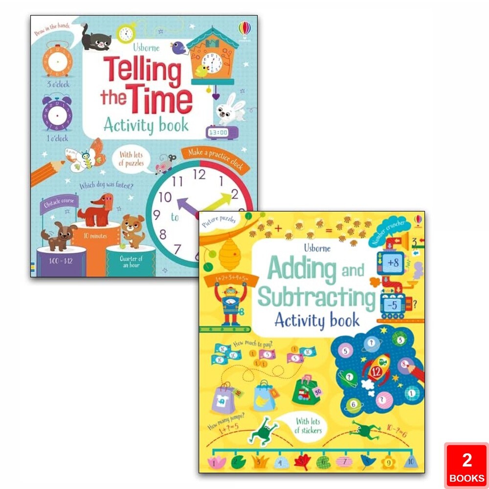 Usborne Maths Activity Collection 2 Books Set Adding and Subtracting Activity