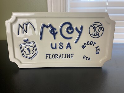 Vintage McCoy Dealers Sign Pottery Plaque Display Advertising Sign