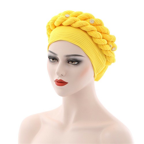 African Women Turban Hijab Braid Hat Muslim Scarf Hair Bonnet Chemo Cap Headwrap - Picture 13 of 25