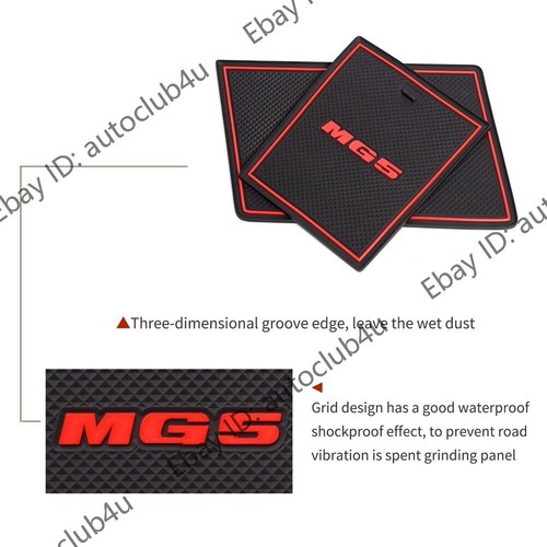 For MG 5 MG5 2021-2023 Rubber Non-Slip Gate Slot Pad Cup Holder Mats Accessories - Picture 4 of 17