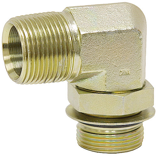Adaptador SAE 4 macho x 1/4" NPT macho 90 grados codo 6806-04-04 9-6806-4-4 - Imagen 1 de 2