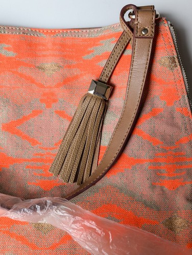 STELLA & DOT "THE SWITCH" Aztec Coral Canvas Tote Bag Purse NWOT $138 Sold Out - Picture 8 of 16