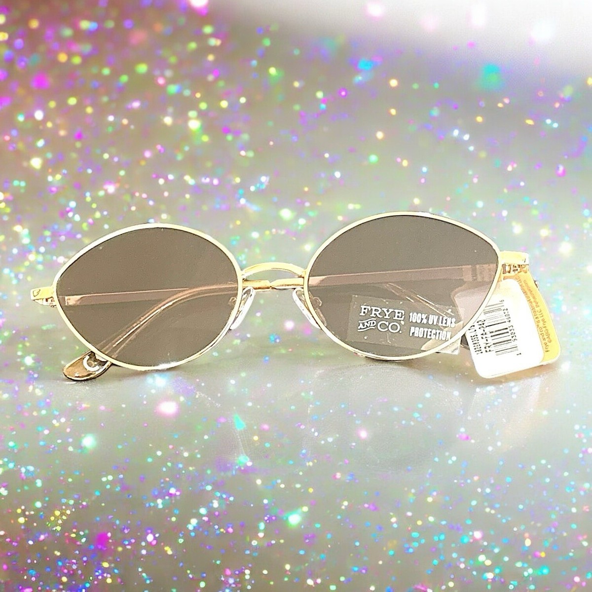 Frye & Co Unisex Purple Shade Round Sunglasses Old Money Classic Outdoor Vintage 00s Purple Clear Ombre Round Shaped Two Tone  main image 2