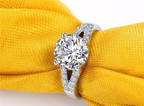 2 CT Solitaire Engagement Wedding Bridal Lab Created Ring .925 Silver Size 8 - Picture 6 of 7