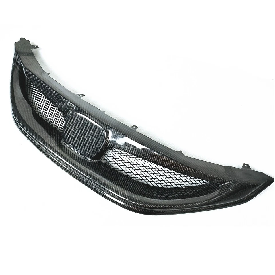 Parrilla de parachoques delantera de fibra de carbono para 2013 2014 2015 noveno Honda Civic sedán SI negro Foto 4 de 4