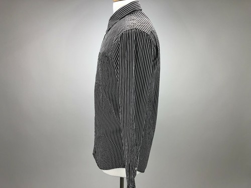 Old Navy S NWT Button-Up Brown Stripes Long Sleeve Casual Mens Shirt - Picture 2 of 5