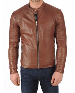 Coat cuero hombre Chaqueta Bj para de Biker la motocicleta de Sj479 real zBgq5wrg