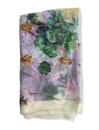 CEJON Womens Scarf Wrap Shawl Summer Clover Oversized Chiffon Lilac O/S **NWT** - Picture 3 of 3