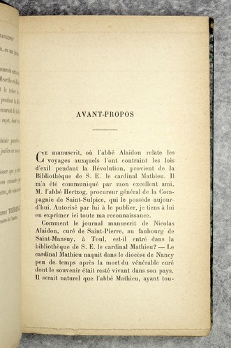 ABBE NICOLAS ALAIDON JOURNAL D’UN PRETRE LORRAIN PENDANT LA REVOLUTION 1791-1799 - Picture 6 of 11