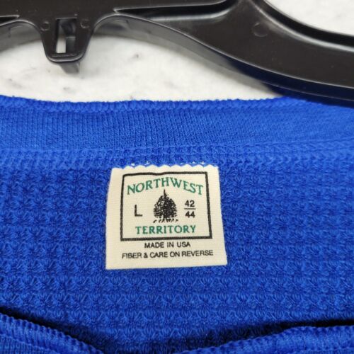 Northwest Territory Hemd Herren Large blau Thermo Henley Waffelstrick USA - Bild 2 von 8