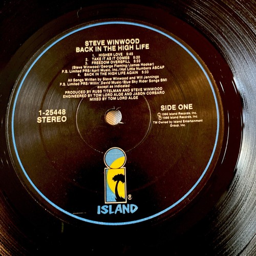 Steve Winwood Back In the High Life Vinyl LP 1-25448 Specialty Records Pressing - Picture 5 of 14