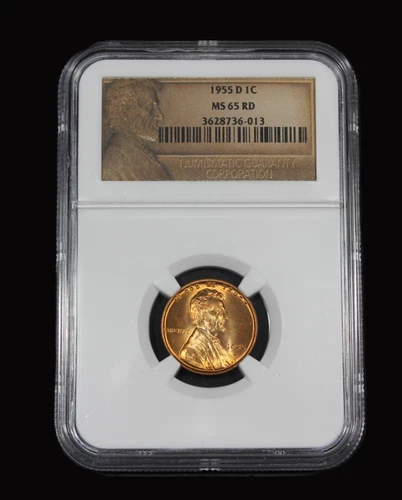 1955 D  LINCOLN  WHEAT CENT PENNY NGC MS65 UNC MS65RD TONED  CERT# 3628736-013