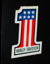 HARLEY DAVIDSON 1970's STICKER VINTAGE #1 MOTORCYCLE CHOPPER DECAL 2.5 x 3.5"