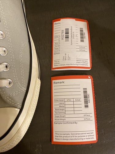 CHUCK TAYLOR CONVERSE 70 ''SAMPLE NOT FOR RESALE '' SIZE 9 Lo Top - Summit Sage - Bild 13 von 13