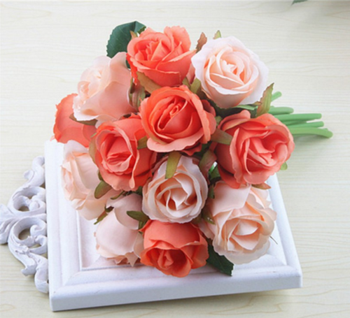 12 Head Fake Rose Artificial Silk Peony Flower Bridal Wedding Bouquet Home Decor - Picture 13 of 15