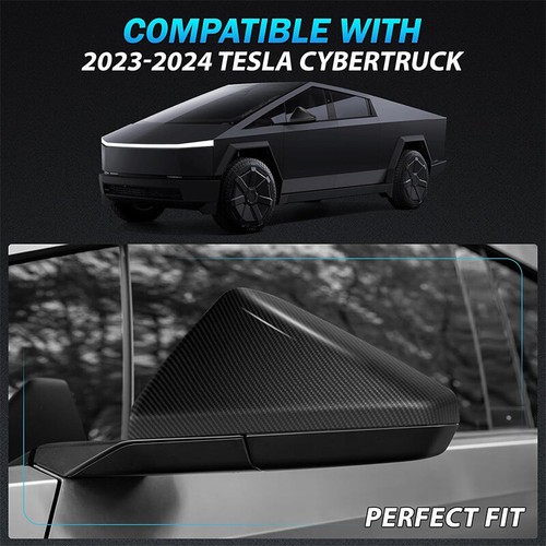 Carbon Fiber Style Side View Mirror Cover For Tesla Cybertruck 2024+ Left&Right - Picture 2 of 15
