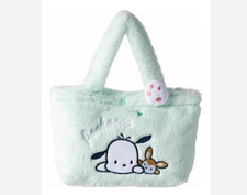 "Clearance" Pochacco Dog Winter Blue Furry Bag Tote Medium Play Travel Shopping