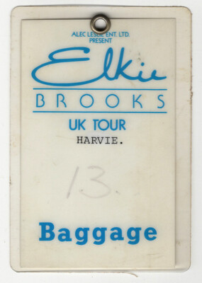 Elkie Brooks Gepäckanhänger X 2 Original Vintage UK Tour 1984