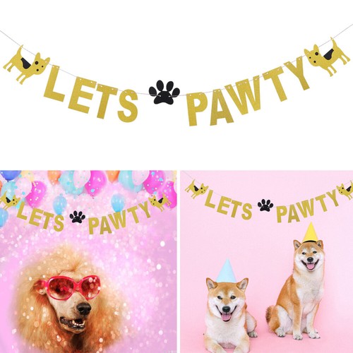 Lets Banner Pet Birthday Banner Cat Birthday Bunting Let's Banner Sign - Picture 12 of 12