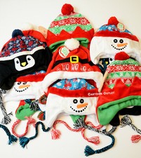 Christmas Beanie Knit Hat Ugly Sweater Holiday Party Adult Kids Santa Elf Gift