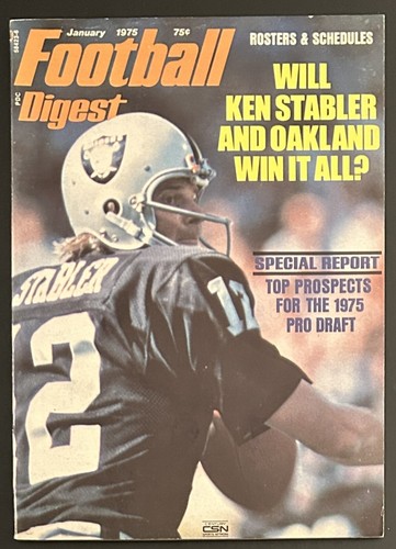 1975 Football Digest-Oakland Raiders Ken Stabler senza etichetta postale copia edicola