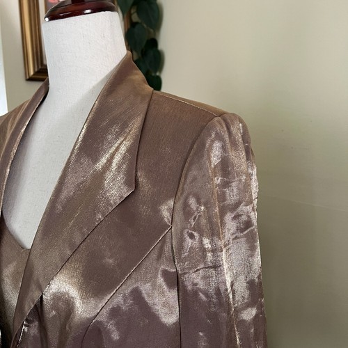 Alex Evenings Petite Gold Maxi Dress and Jacket Set sz 10P - Picture 11 of 16