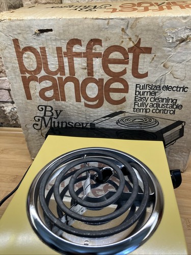 Vintage Munsey Buffet Range Harvest Gold Electric Burner 1100 Watt Model 701 - Picture 8 of 21