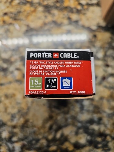 Porter-Cable 1-1/4 in. x 15-Gauge Angled Finish Nail (1000 per Box) NEW - Picture 5 of 5