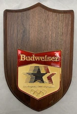 Budweiser 1984 Olympic Games Anheuser Busch Wood Wall Plaque Lauger Beer