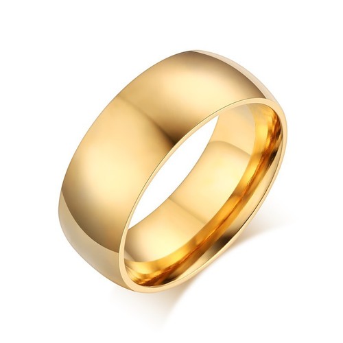 8 mm glatt 316L Edelstahlband Herren Damen 18K Gold/Silber Ring Größe 5-14 - Bild 7 von 10
