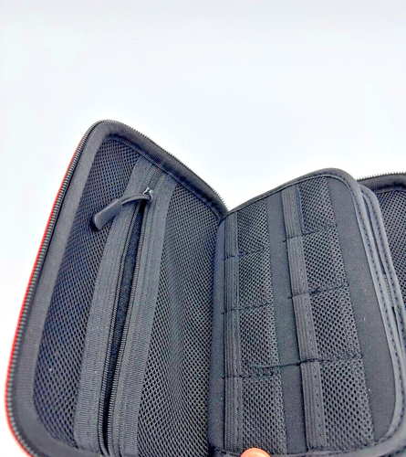 Nintendo 3DS Carrying Case Red Zipper for Carbon Fiber Material GHKJOK - Picture 7 of 7