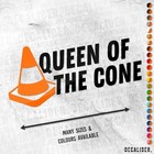 Queen of the Cone Sticker Tall 2 Tone - Many Colours & Sizes Twincam JDM Diffing