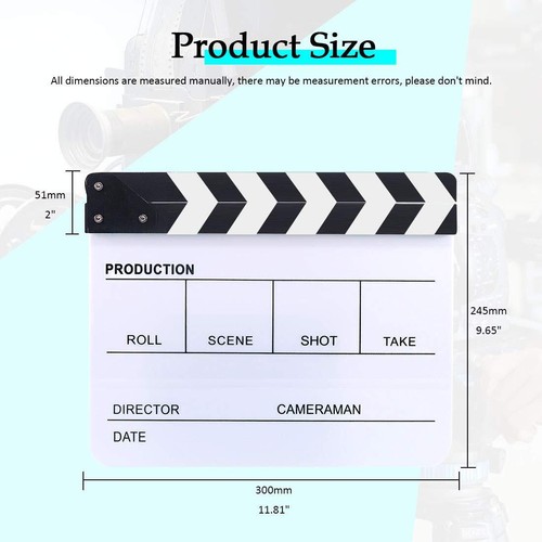 Acrylic Clapper Board Wooden Film Movie Clapboard Cut Action Scene Clapper Bo... - Picture 2 of 7