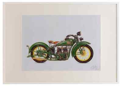 Excelsior SuperX 1930 A3 gerahmte limitierte Auflage Druckzeichnung