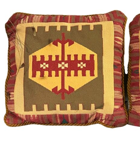 Set 2 Cuscini Cuscini Divano Accento Tribale Occidentale Nativi Americani 15" x 15" - Foto 2 di 11