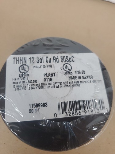 Southwire 50 Ft 12 AWG Solid Red THHN Electrical Wire 11589983 Southwire - Picture 2 of 3