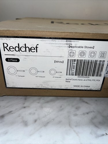Redchef Nonstick Frying Pans Set, Ceramic Skillet Pans Set, 8"+9.5"+11" White - Picture 4 of 4