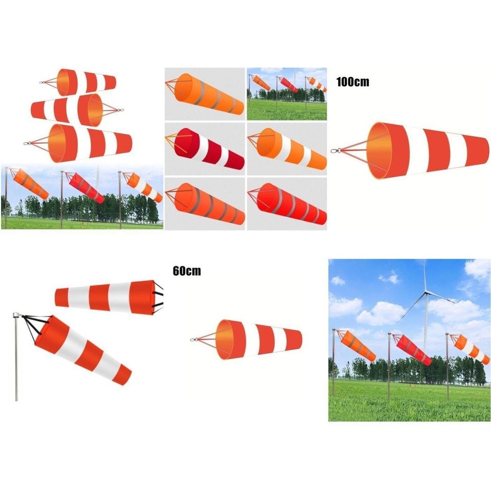 Garden Windsock New 60/80/100cm Oxford Cloth Red+White RipStop