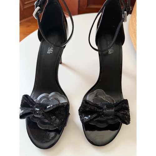 Michael Kors Paris Lackleder Riemchen Stilettoabsatz Damen 6,5 schwarz Pailletten - Bild 10 von 11