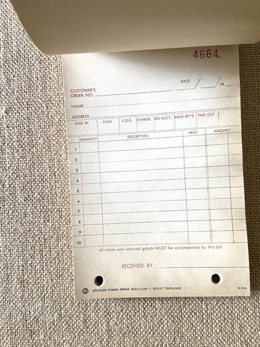 Wilson Jones 2-Part Account Sales Book Slips With Carbon Vintage Unused 50 - Picture 2 of 10