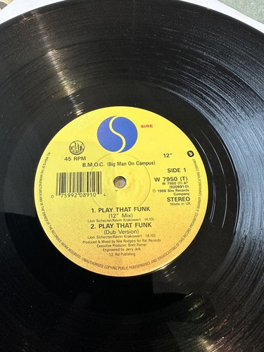 B.M.O.C. Big Man auf dem Campus) - Play That Funk 12" 1988 EX/EX GETESTET EX + AUDIO - Bild 3 von 5
