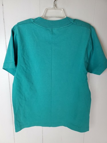 Kids Vtg Tee Teal Short Sleeve I'm a Kid from the Farm Deer Country Animal - Picture 5 of 5