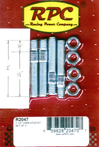 2" (Overall Length) Carb Studs - 5/16" Thread - Pack of 4 - Edelbrock Holley - Picture 2 of 2