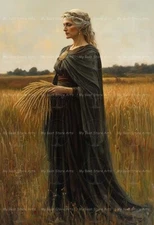 DEMETER ART PRINT, Greek Goddess Harvest Agriculture Decor, Witchy Poster F537
