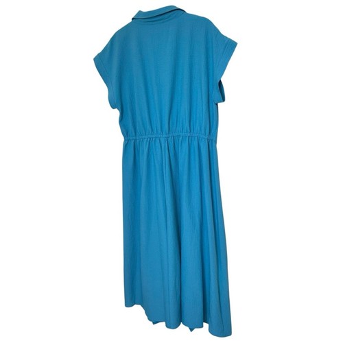 NWT Calvin Klein Faux Wrap Dress Sz 14 Blue - Picture 5 of 14