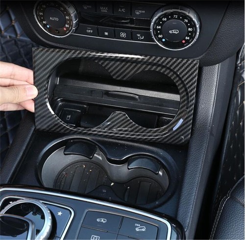 Carbon Fiber ABS Central Control Cup Holder Cover For Benz GL GLE GLS ML 2013-19 - Bild 4 von 12