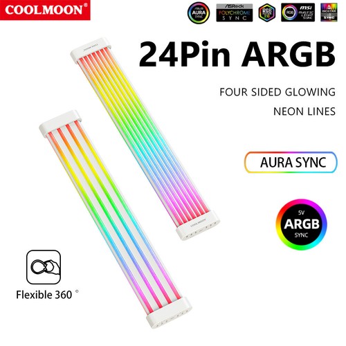 Barre lumineuse flexible 5V Sync ARGB, accessoires informatiques (blanc C260EX) - Afbeelding 6 van 12