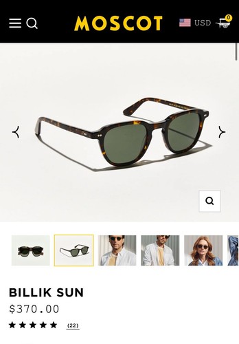 Moscot NYC Billik 50-23-147 Tortoise Sunglasses EUC
