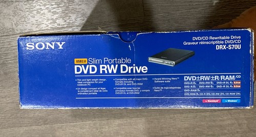 Sony DVD Rewritable Slim Portable Drive Model DRX-S70U W/ Adapters In Box - Picture 13 of 13