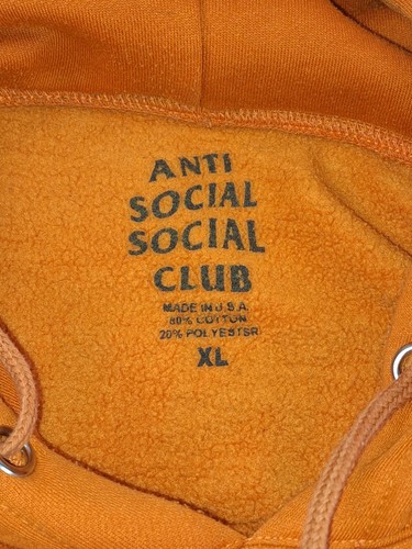 Anti Social Social Club Paranoid Hoodie Sweatshirt - Herren Small S - Orange - Bild 6 von 6